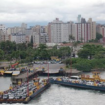 Ferries crossing the channel of Santos